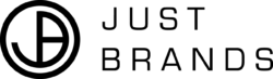 Black "Just Brands" logo with a stylized circular monogram on the left, containing the letters J and B. The brand name is written in uppercase, sans-serif font.
