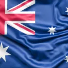 Image of Australia's flag waving.